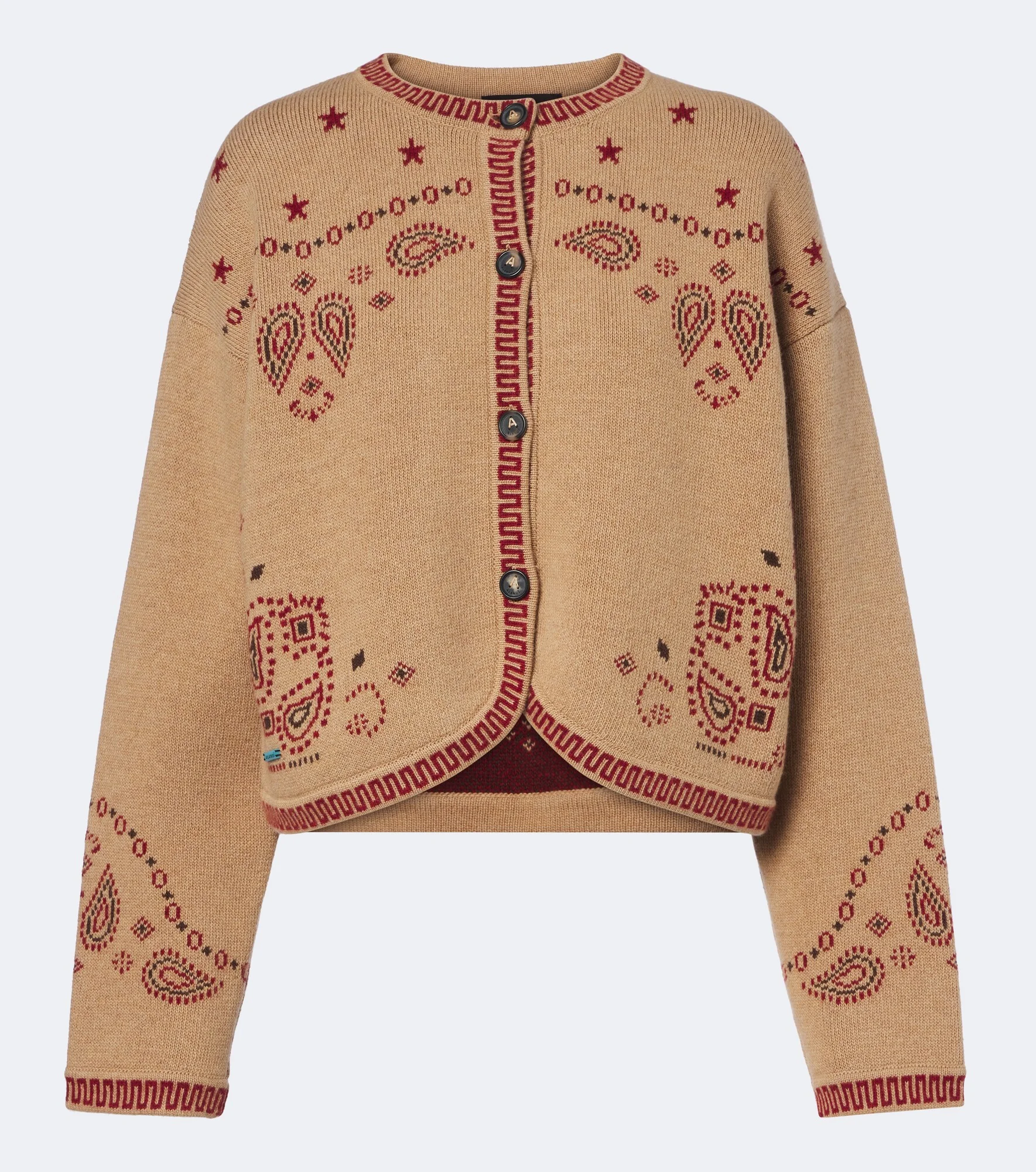 Bandana Jacquard wool and cashmere cardigan - 1