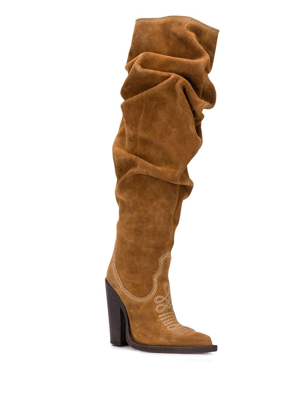 crushed Western style knee-high boots - 2