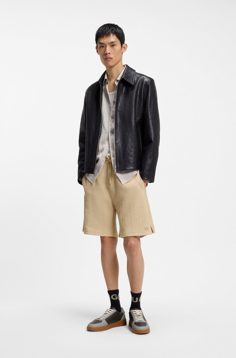 HUGO STRETCH-COTTON SHORTS WITH CREASED EFFECT outlook