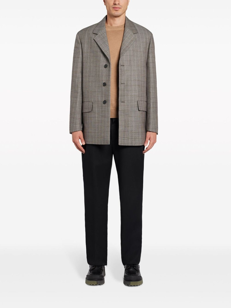 Jil Sander check-pattern single-breasted blazer outlook