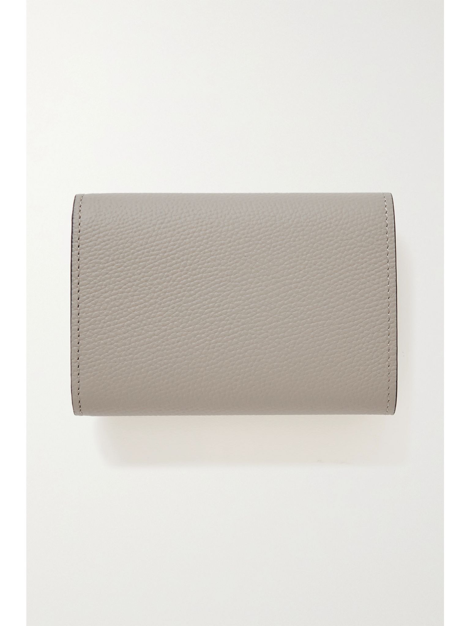Anagram textured-leather wallet Beige - 3