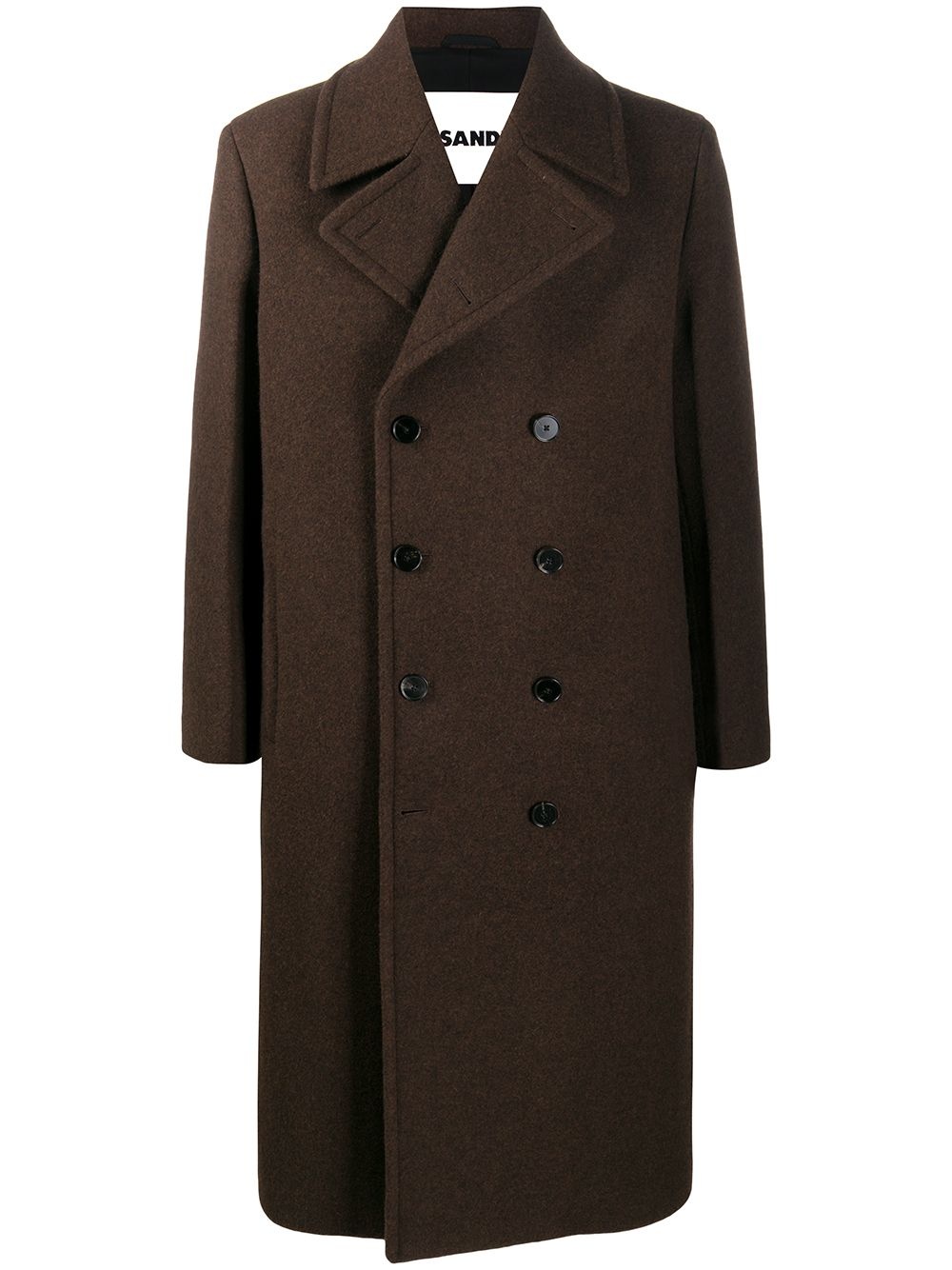 double-breasted wool coat - 1