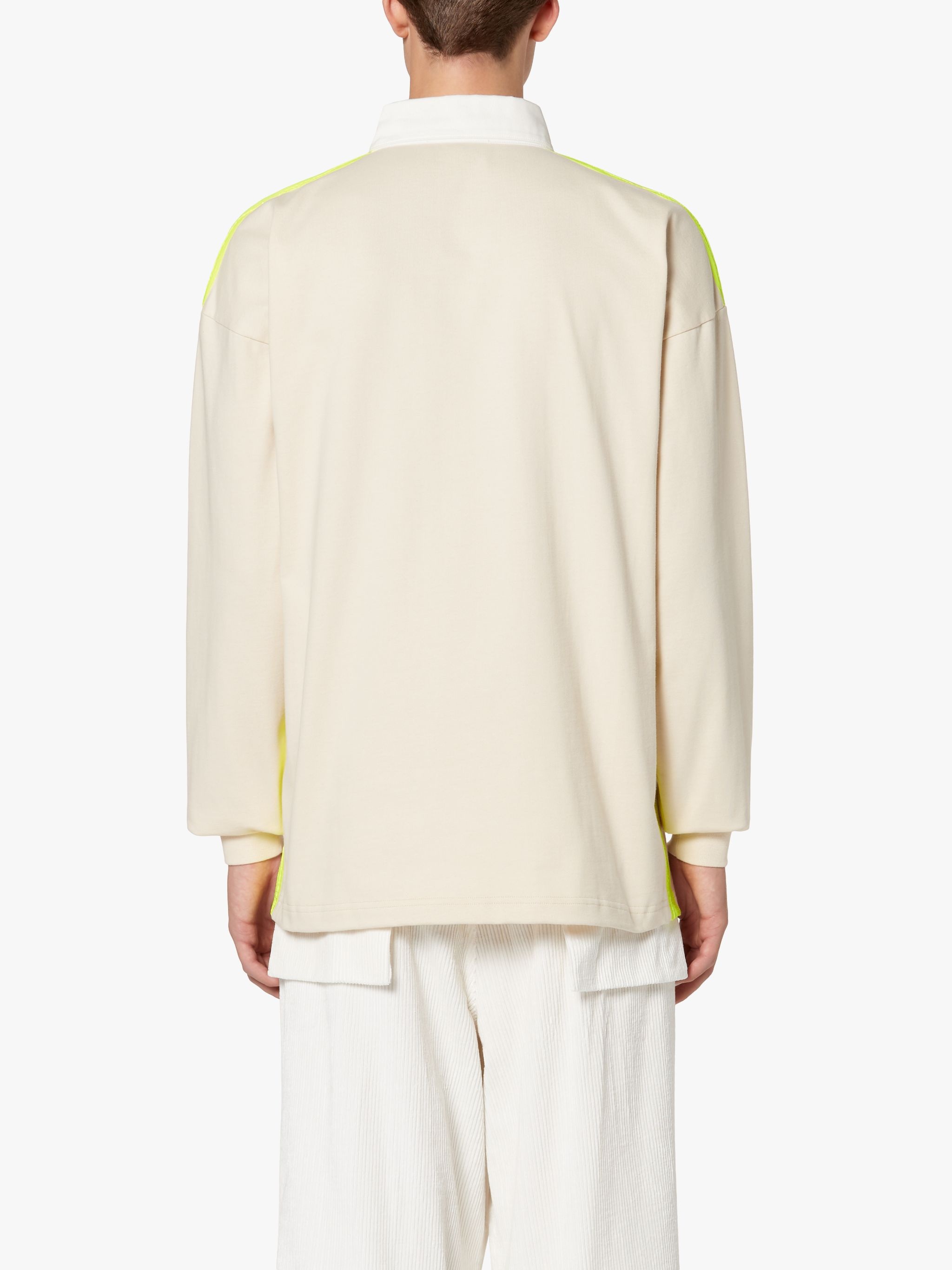 BONE WHITE X YELLOW COTTON RUGBY SHIRT | GJM-201 - 4