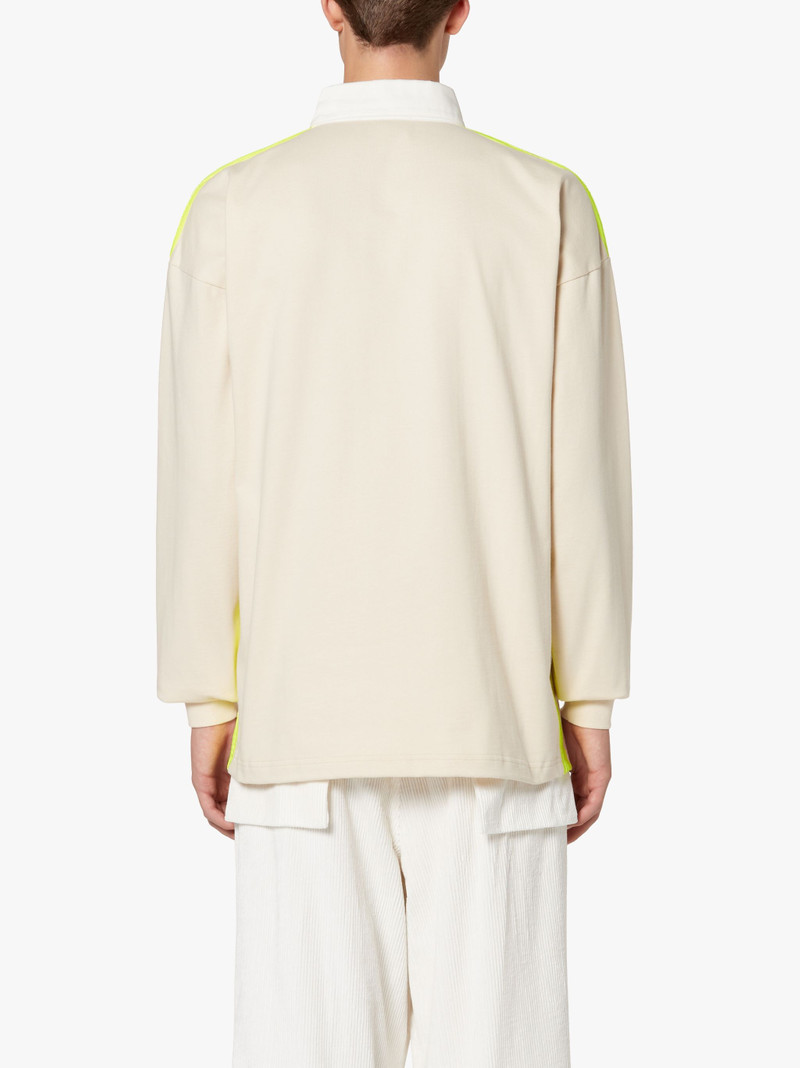 BONE WHITE X YELLOW COTTON RUGBY SHIRT | GJM-201 4