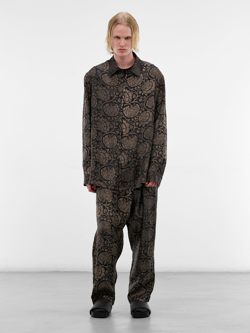 UMA WANG Black Graphic Relaxed Perch Pants outlook