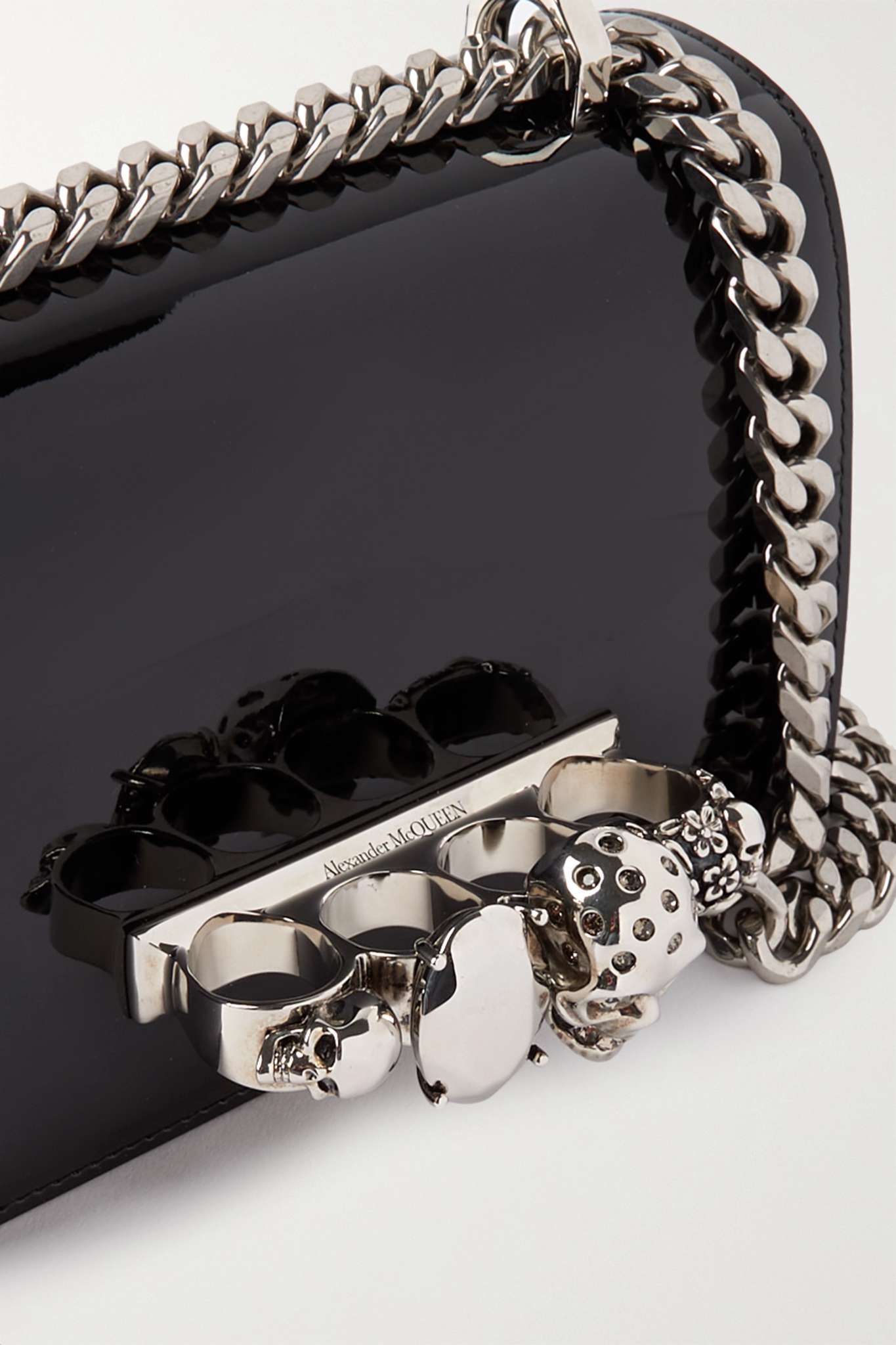Embellished patent-leather shoulder bag - 4