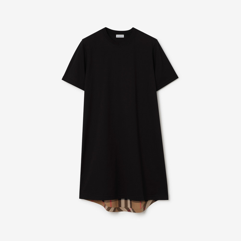 Check Panel Cotton T-shirt Dress 1