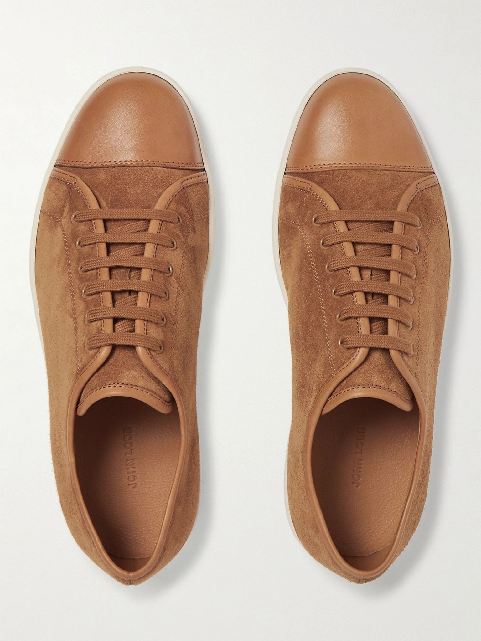 Levah Cap-Toe Suede and Leather Sneakers - 8