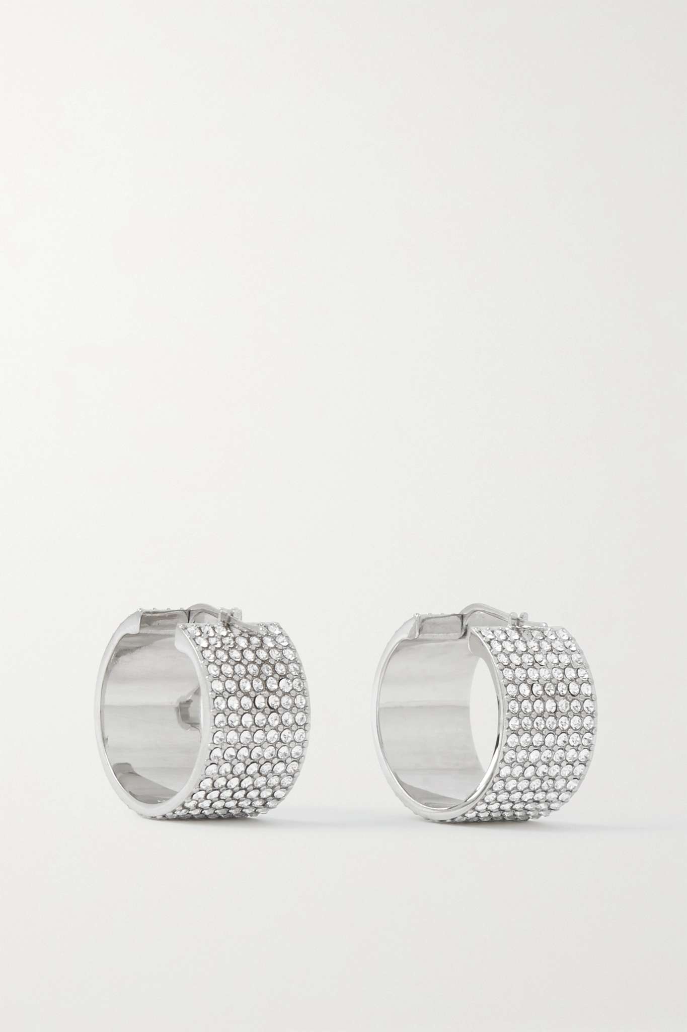 Rih small silver-tone crystal hoop earrings - 3