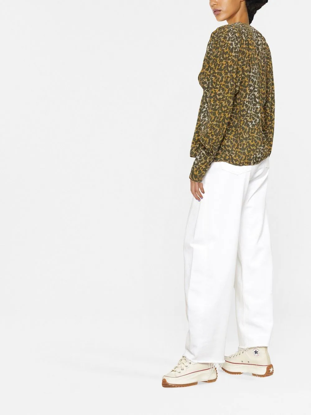 V-neck printed blouse - 3