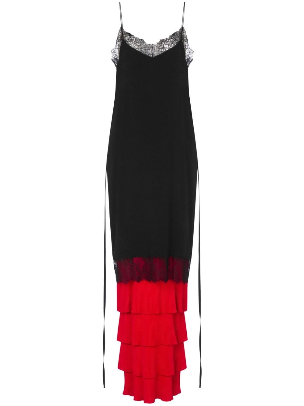lace-panel knitted dress - 1