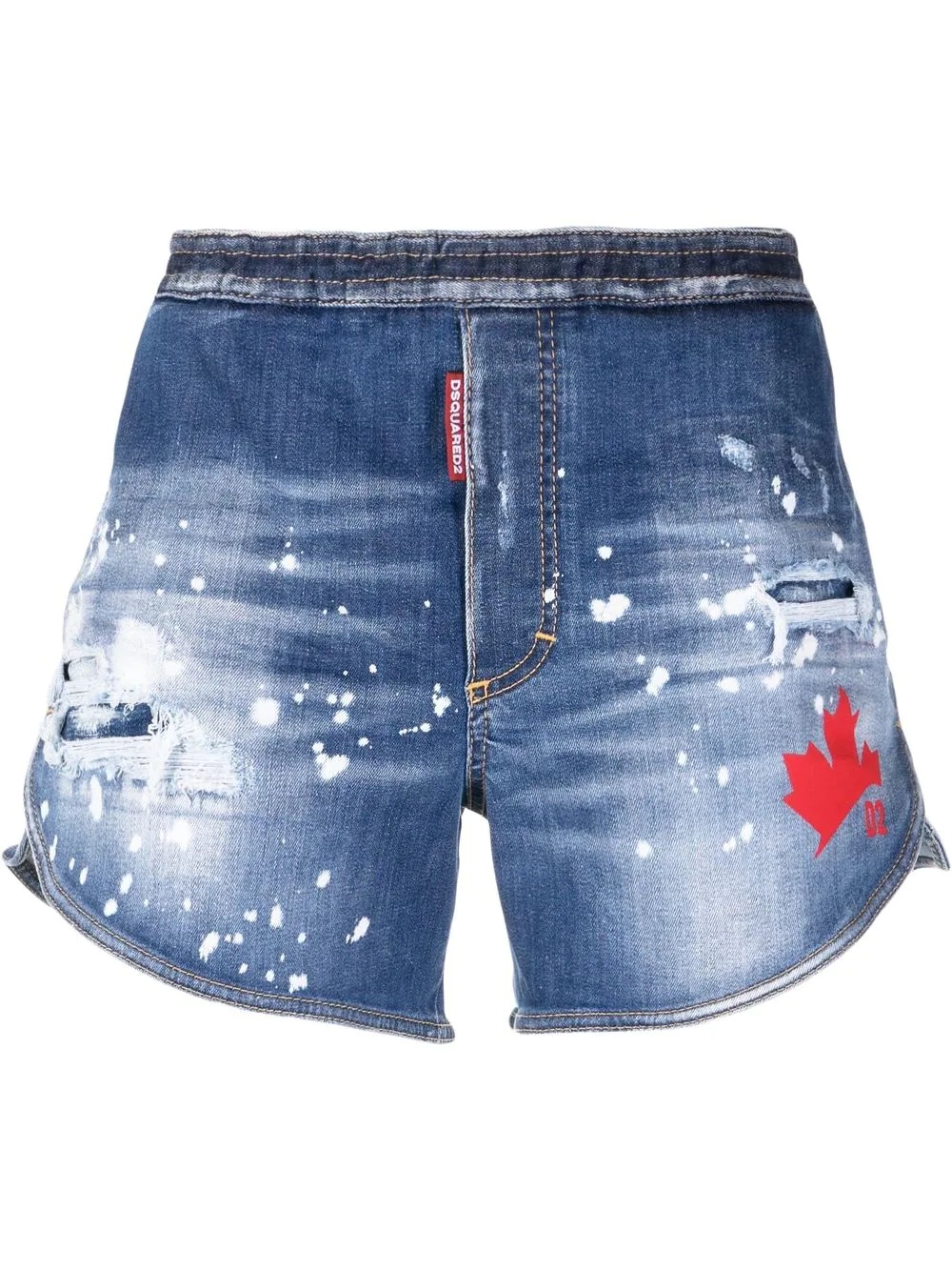 Maple logo ripped denim shorts - 1