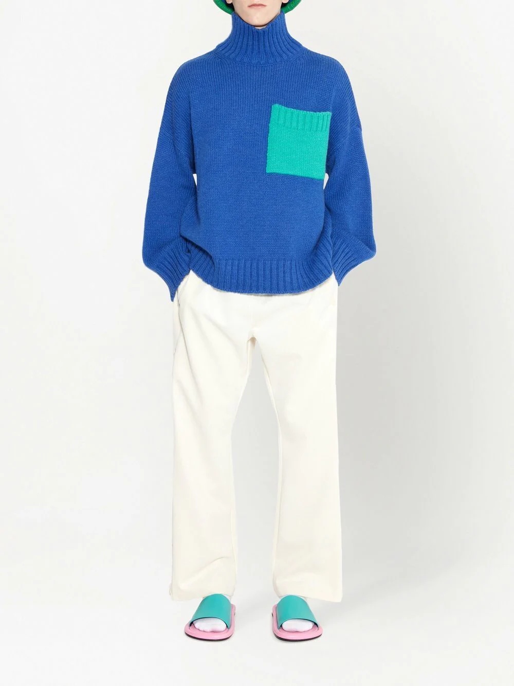 patch-pocket roll neck jumper - 3