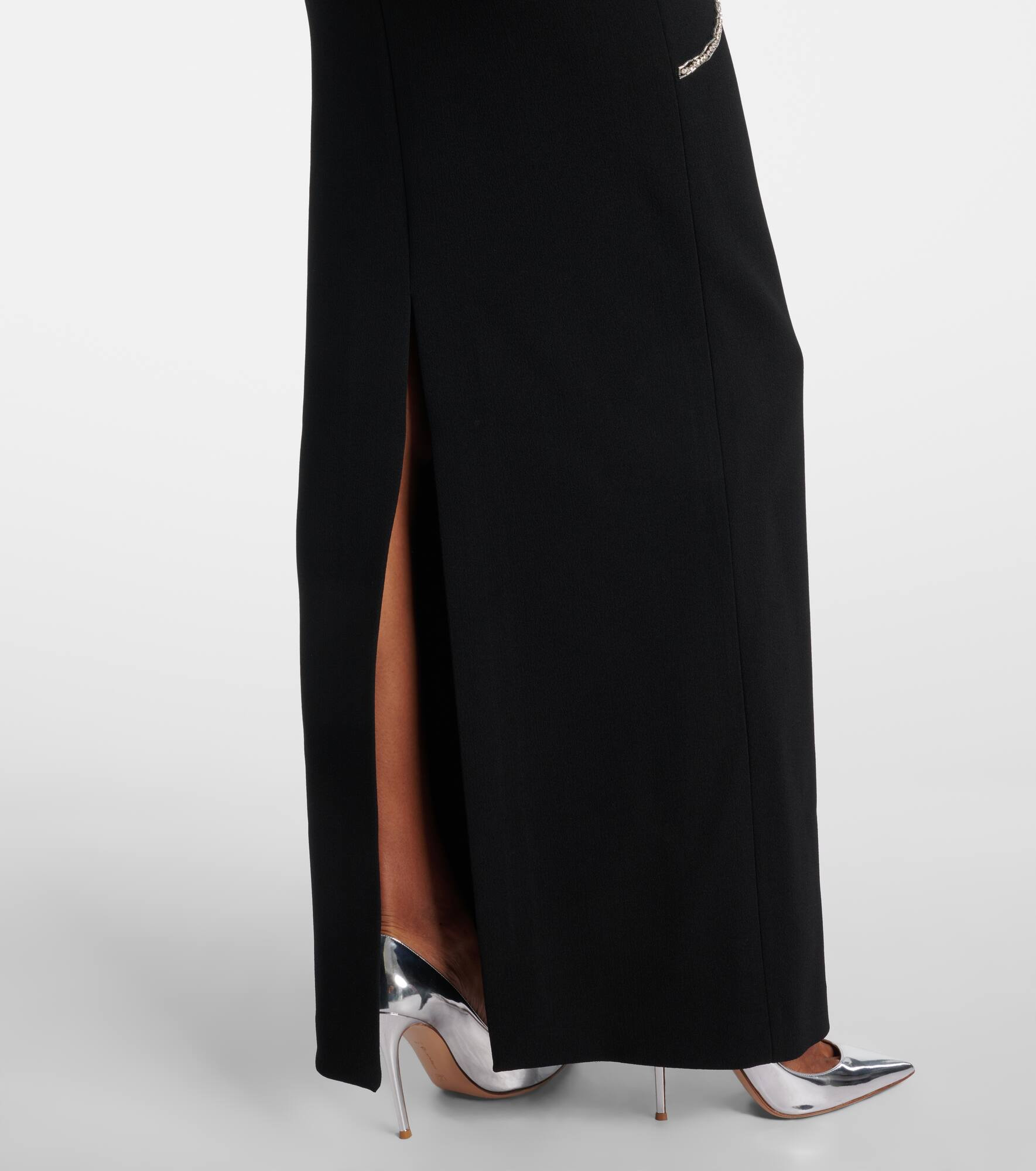 Starlight embellished feather-trimmed gown - 5