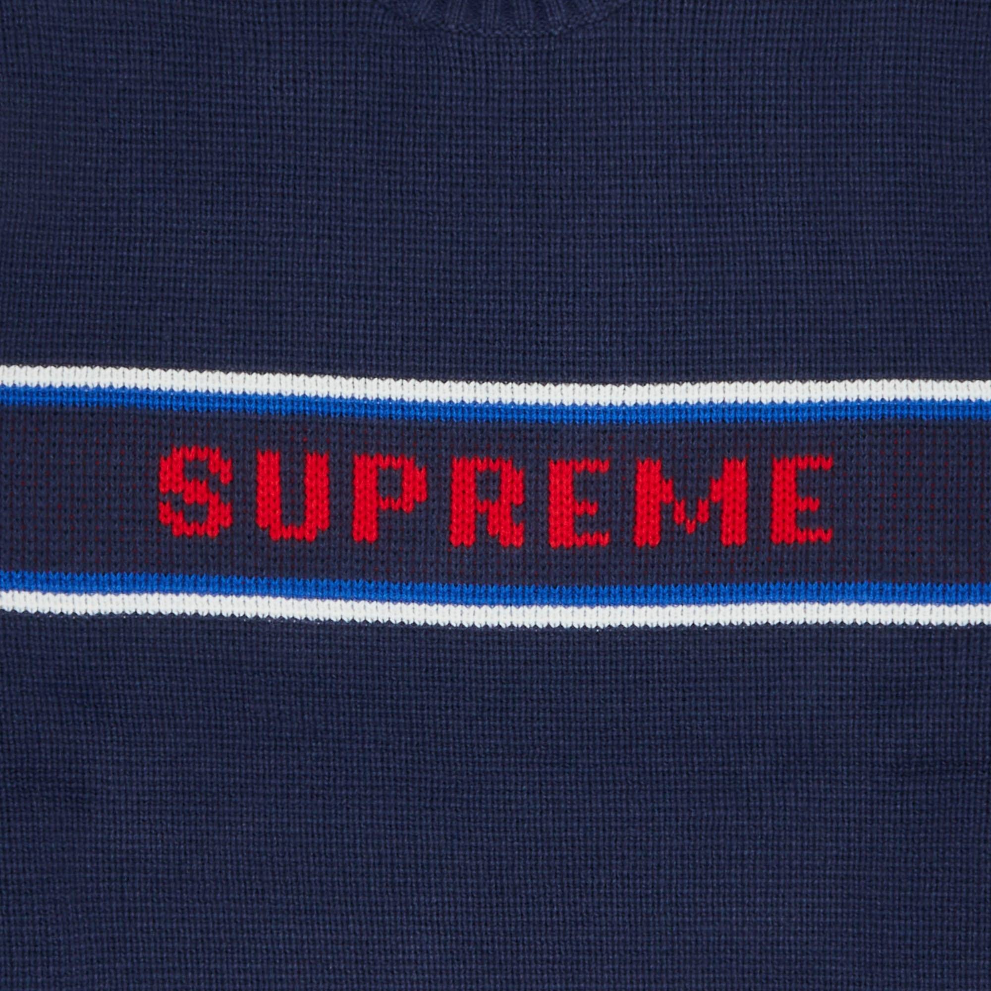 Supreme Supreme Chest Stripe Sweater 'Navy' | REVERSIBLE