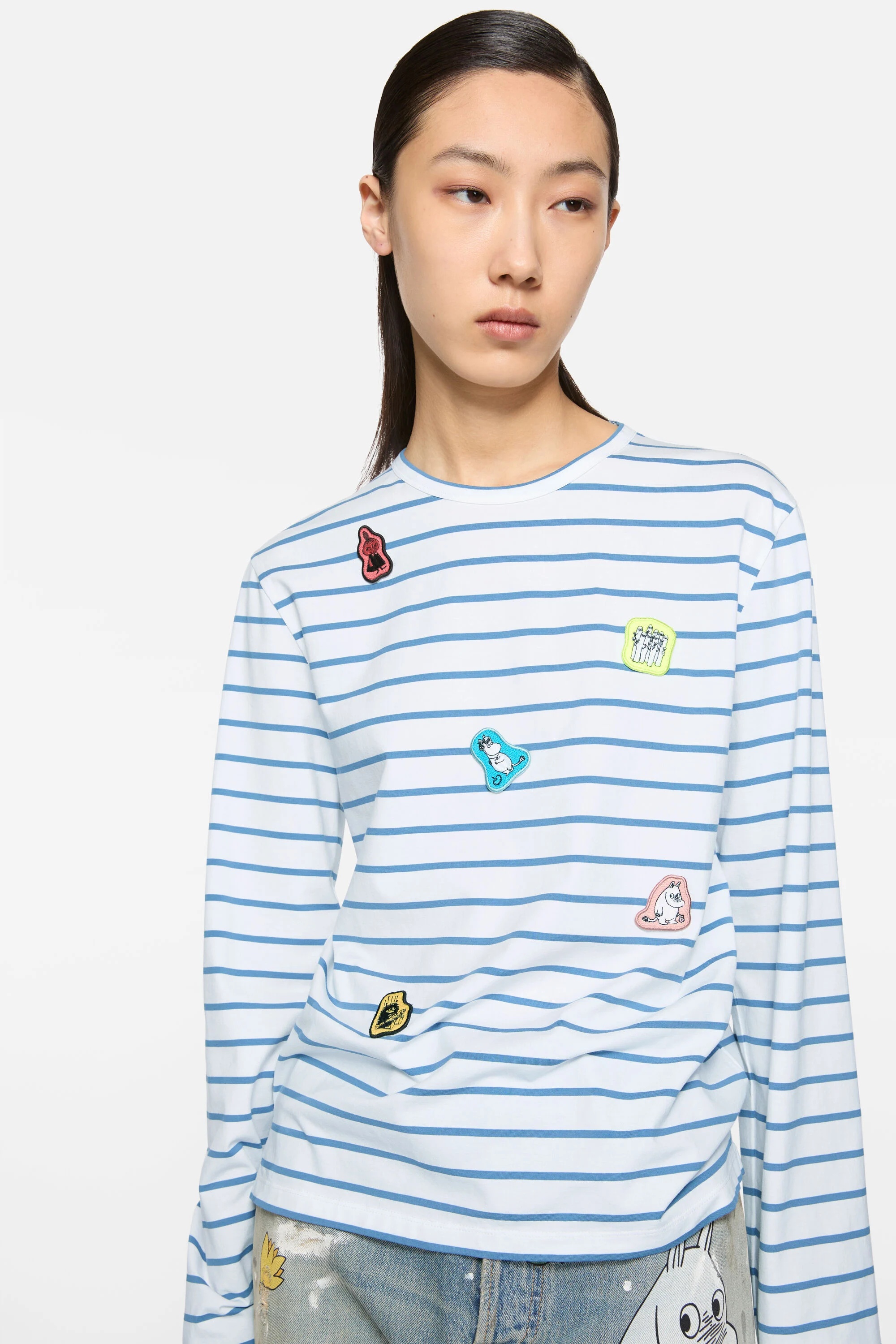 Long sleeve t-shirt - Acne Studios x Moomin - White/blue - 4