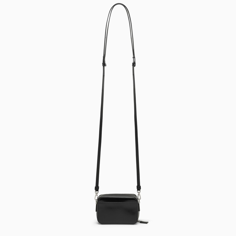 Prada Black Brushed Leather Bag With Logo Men - 3