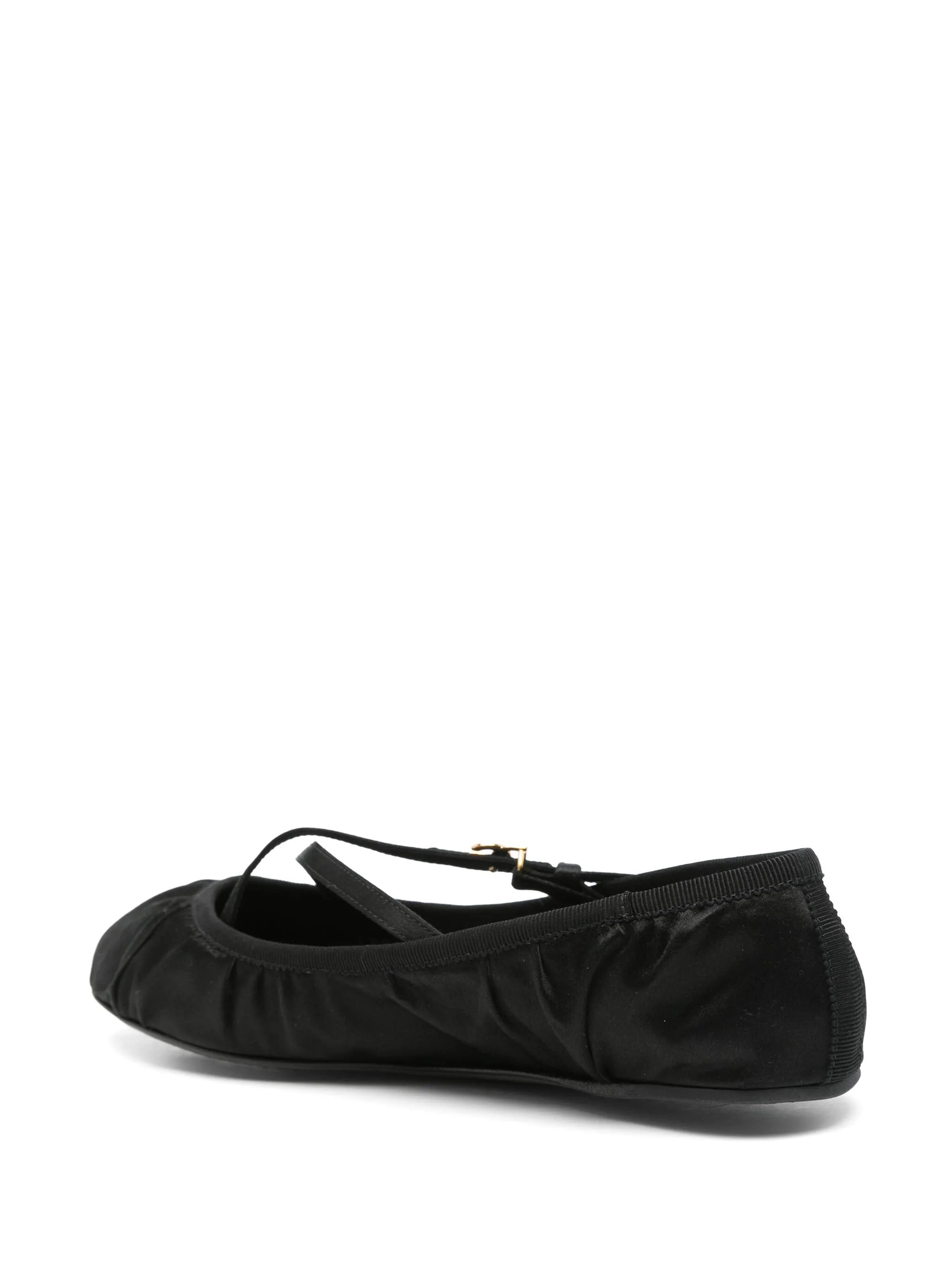 logo-buckle ballet flats - 3