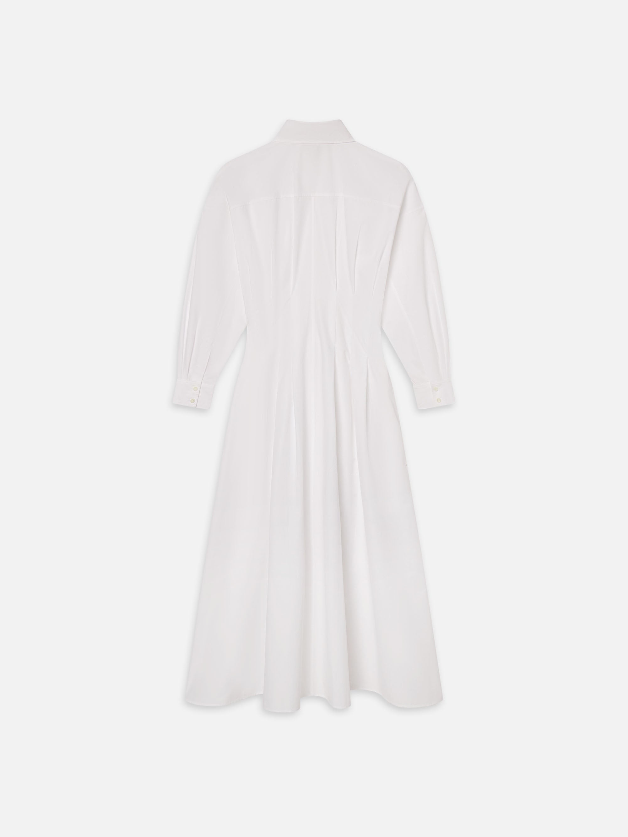 The Nipped Poplin Dress in White - 2