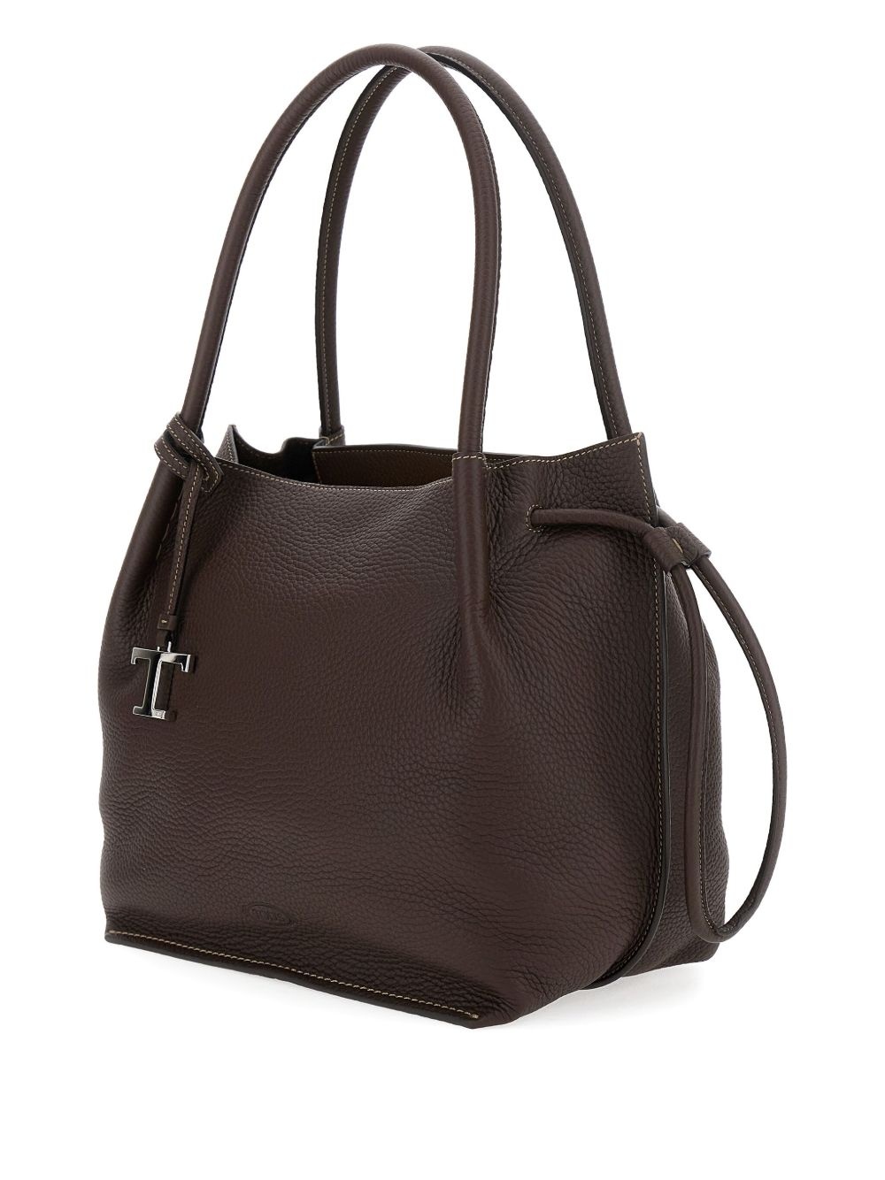 drawstring leather bucket bag - 2