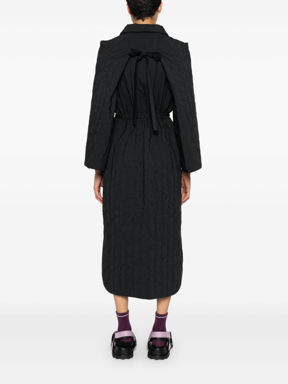 Long Bind quilted coat - 4