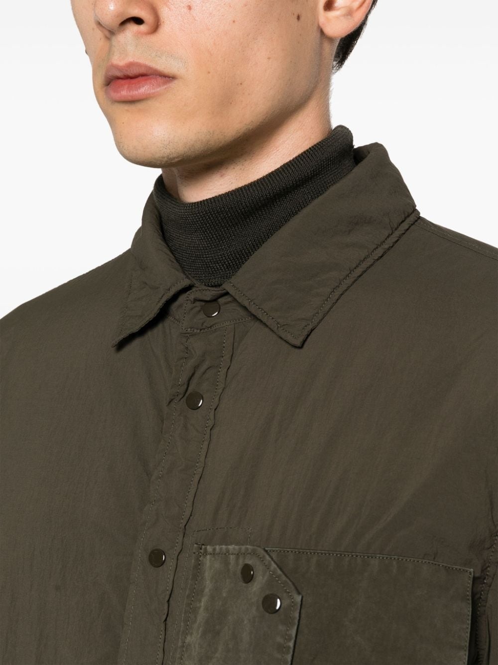 padded press-stud shirt jacket - 5