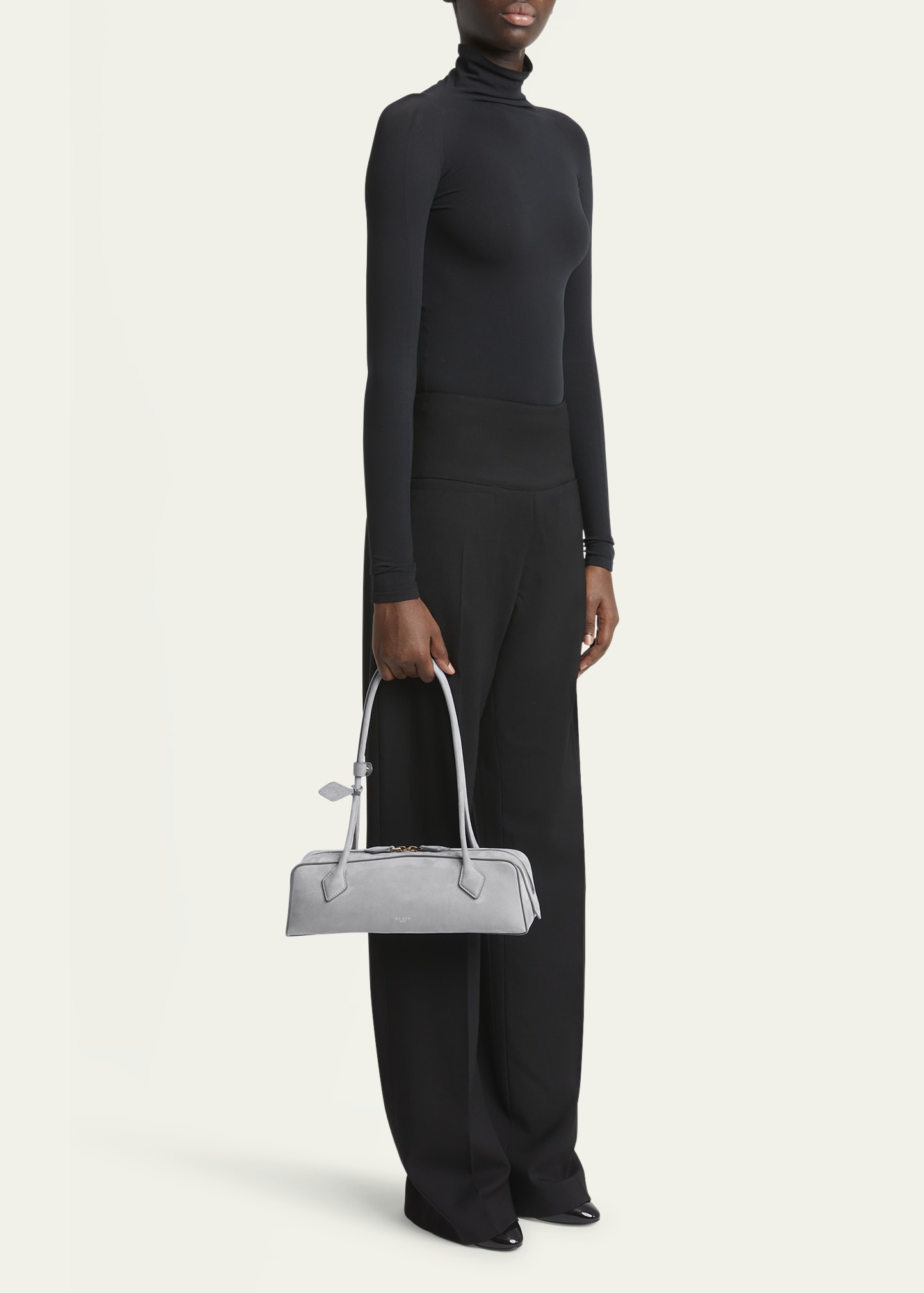 Le Teckel Medium Suede Shoulder Bag - 6