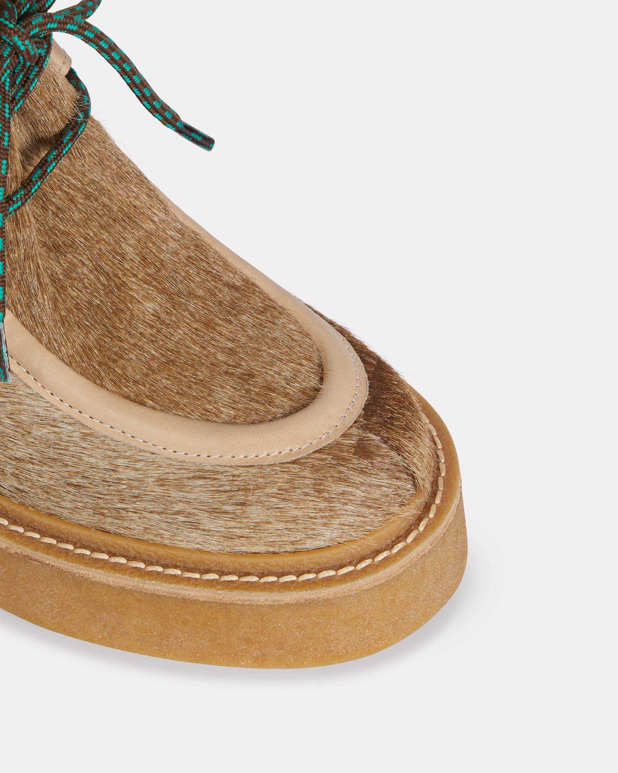 'KENZO Yuki' pony leather lace-up boots for women - 4