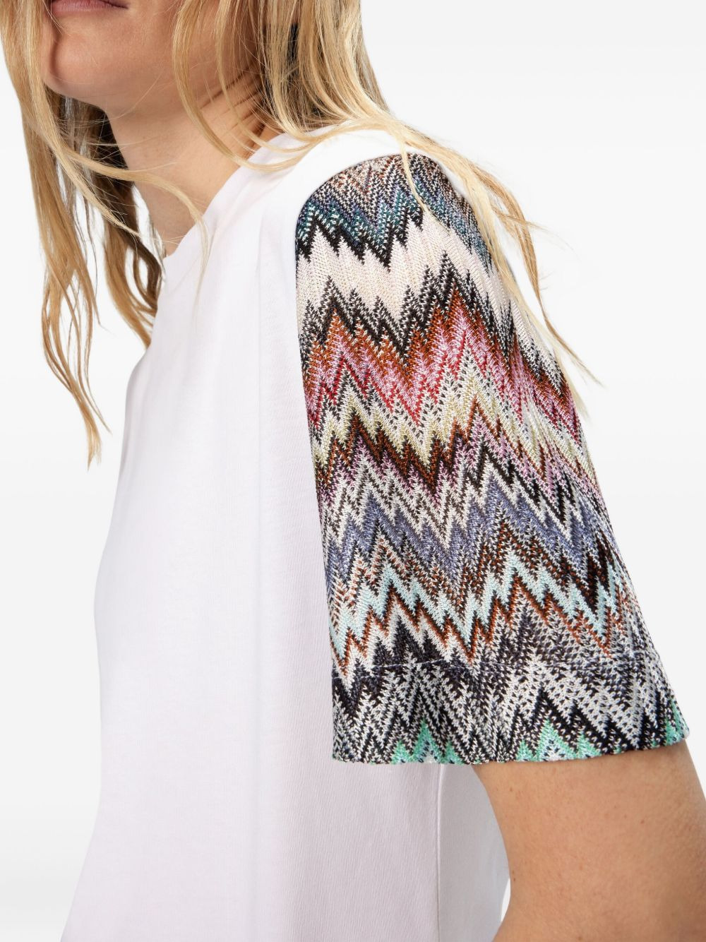 zigzag-pattern short-sleeved T-shirt - 4