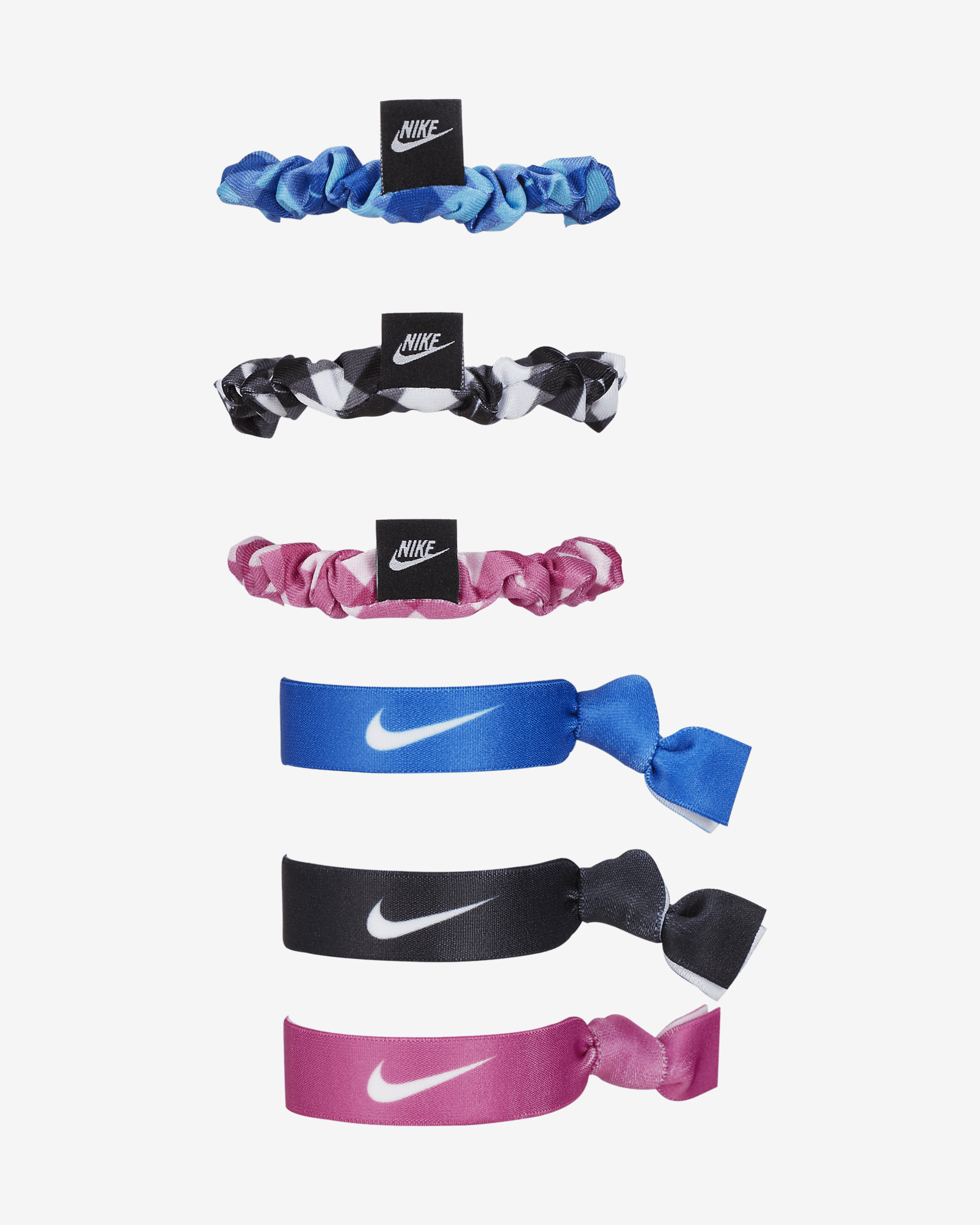 Nike Velvet and Elastic Hairbands (6 Pack) - 1