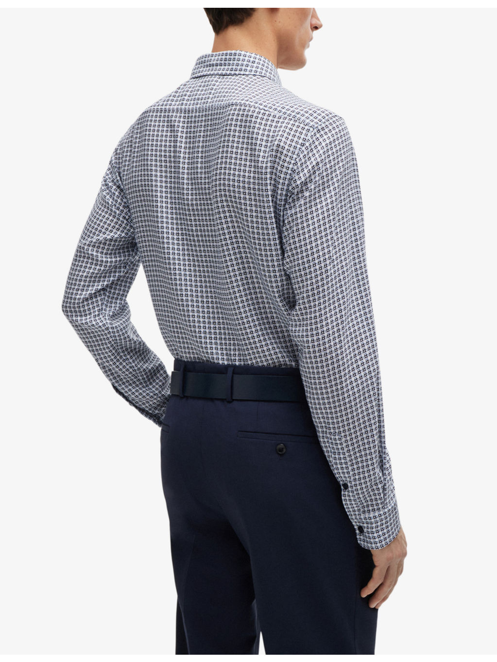 Regular-fit geometric-print chambray shirt - 4