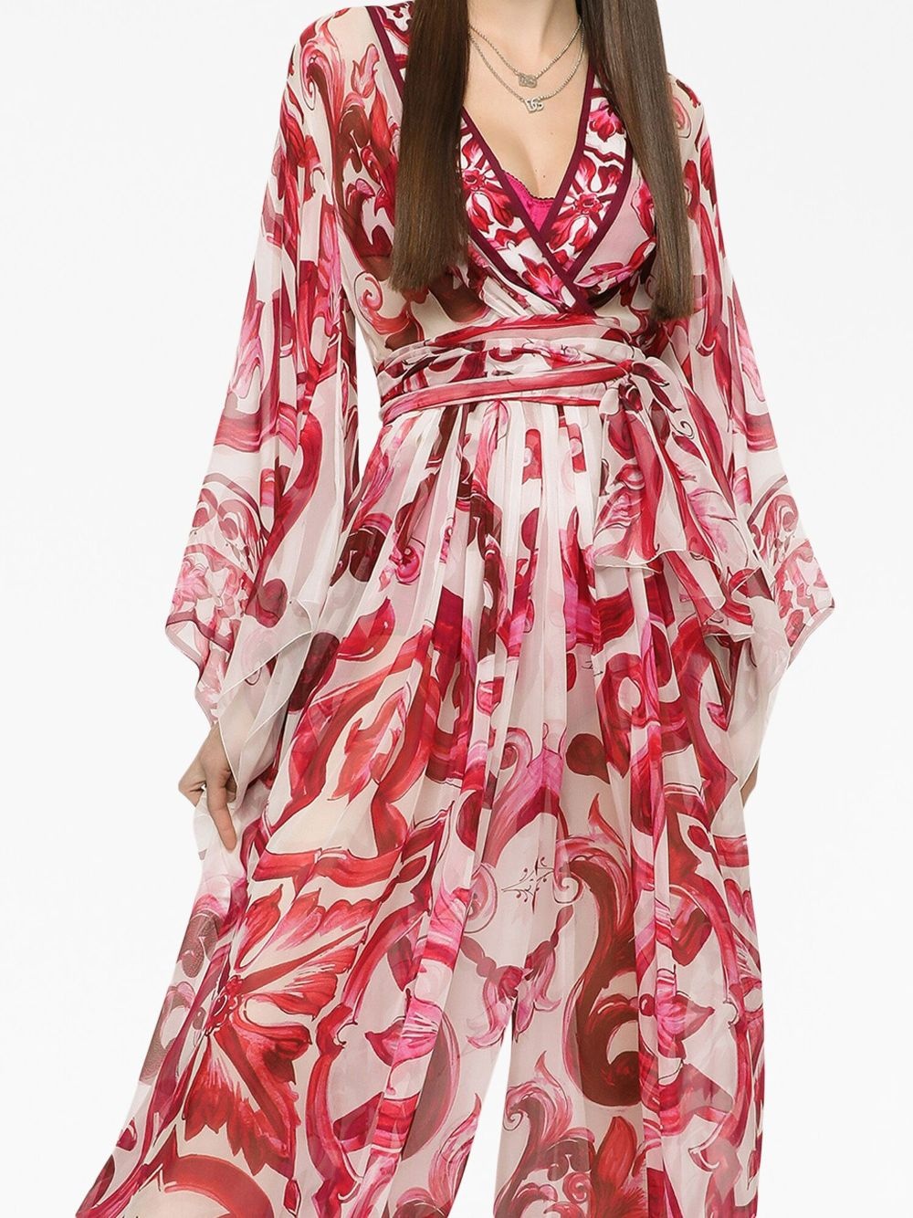 Majolica-print maxi dress - 5