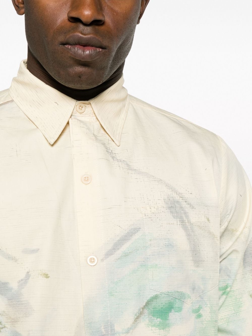 face-print cotton shirt - 5