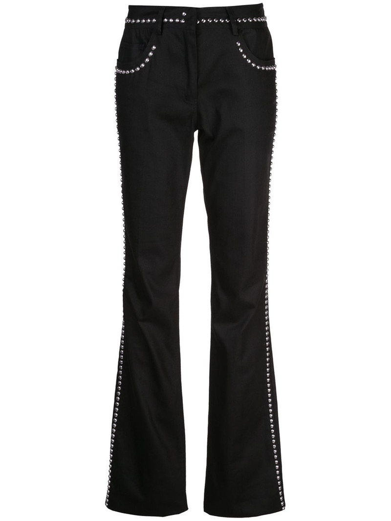 stud embellished flared trousers 1
