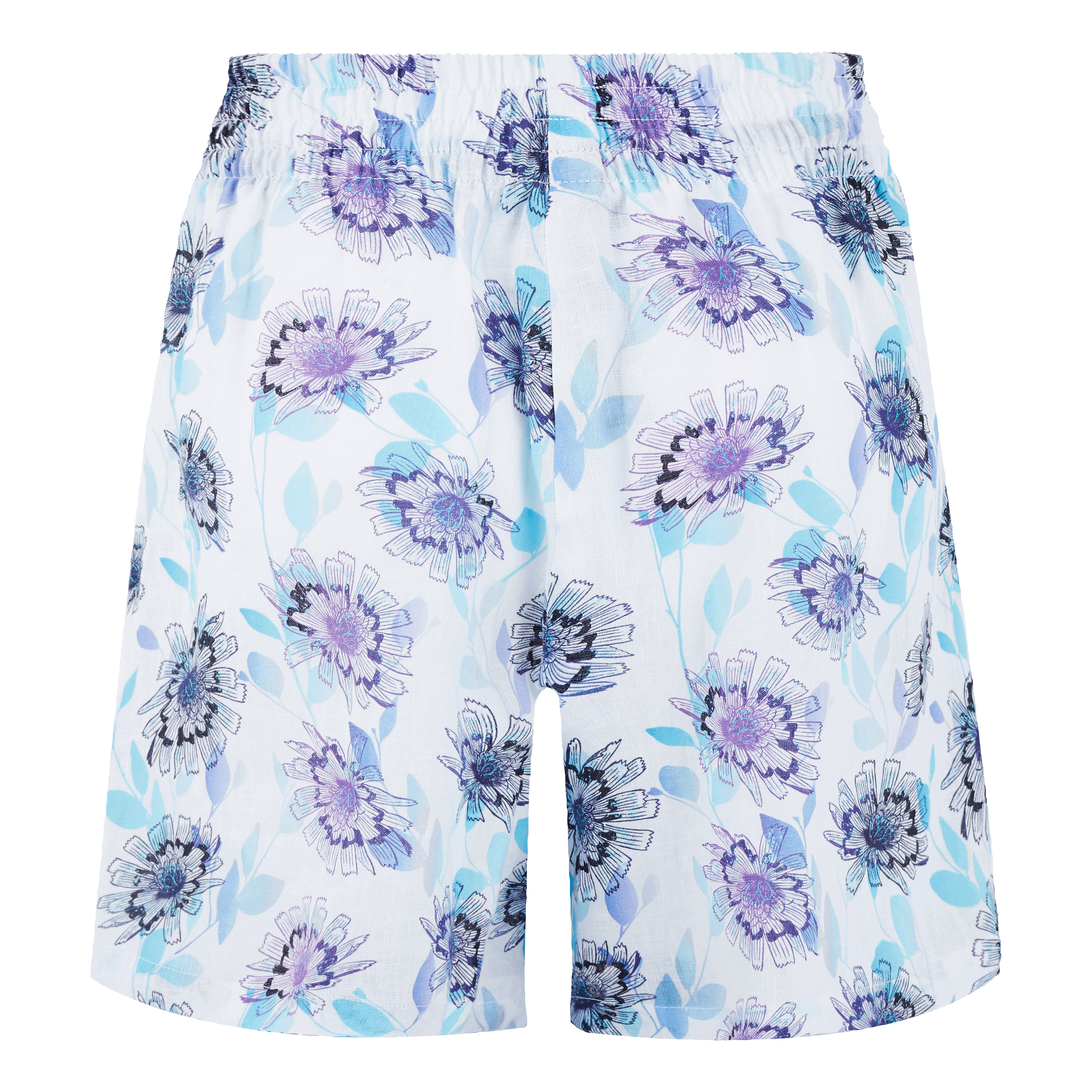 Women Linen Bermuda Flash Flowers - 2