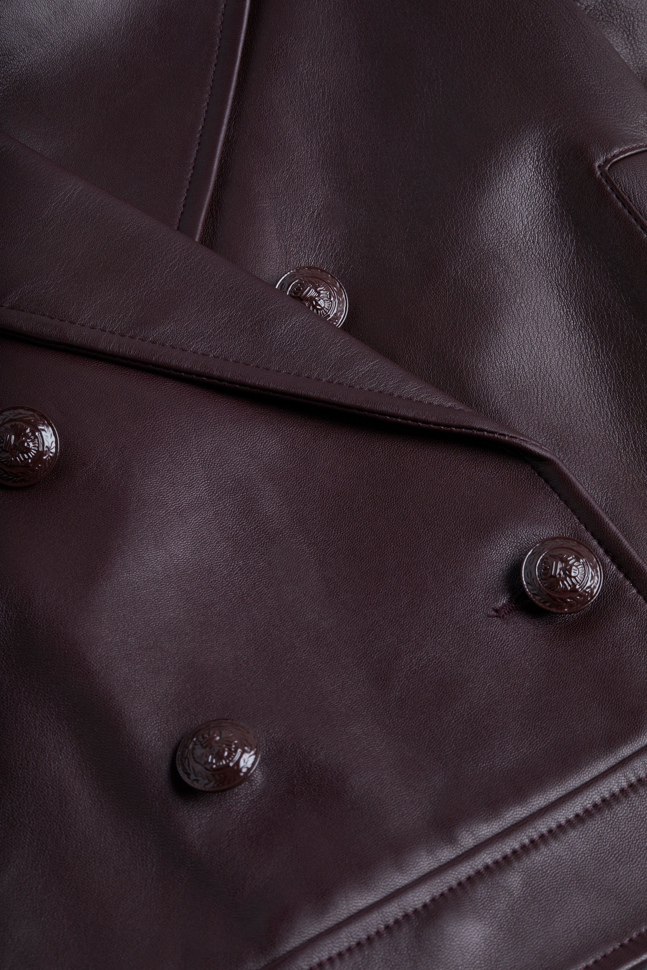Xoey Cropped Leather Trench Coat - 6