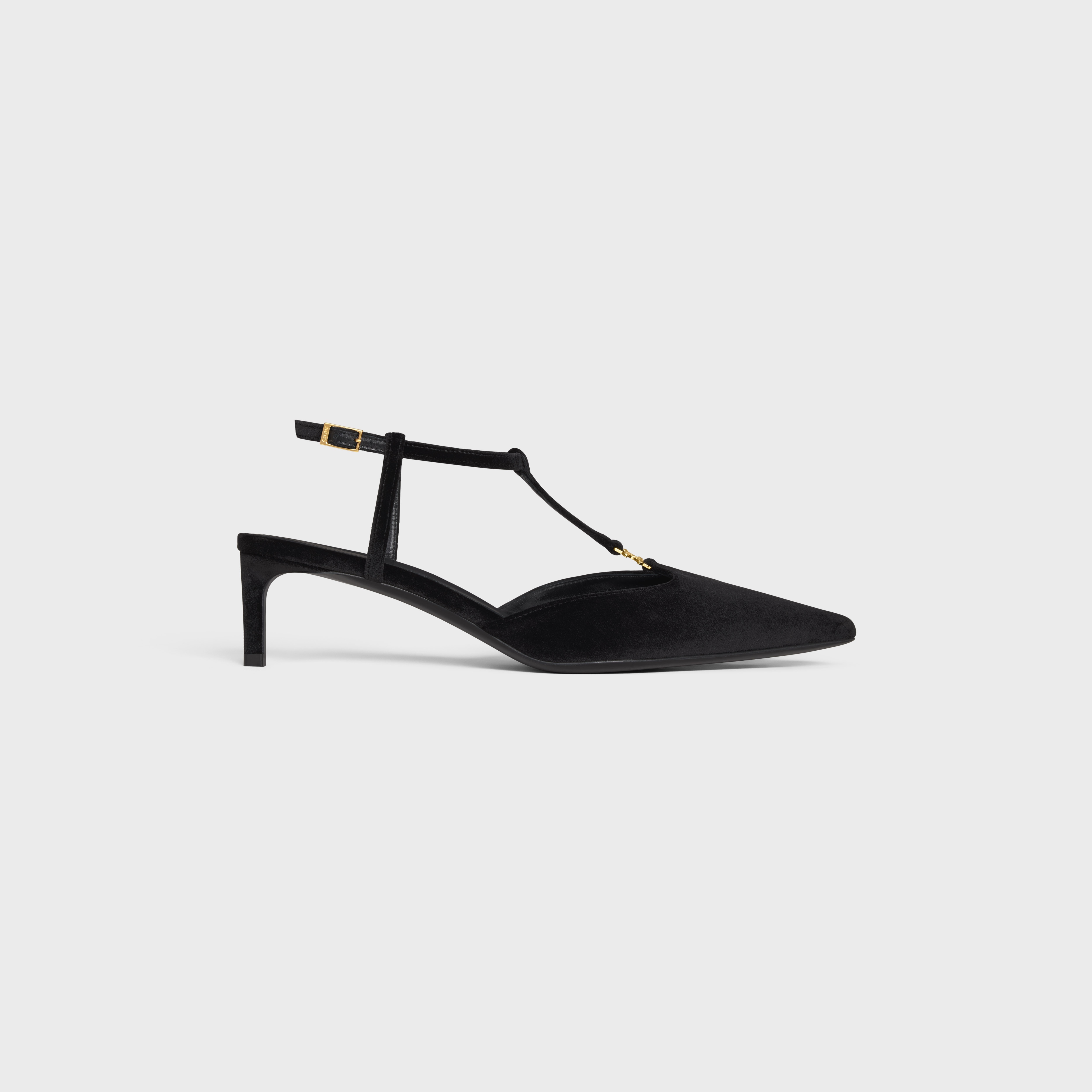 CELINE KITTEN T-BAR STRAP PUMP in VELVET - 1