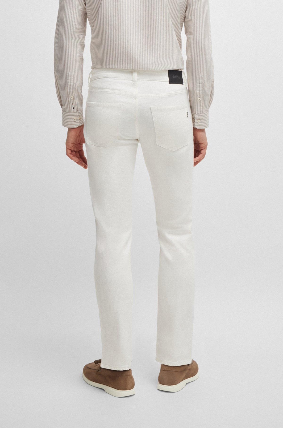 SLIM-FIT JEANS IN BLACK MECHANICAL-STRETCH DENIM - 4