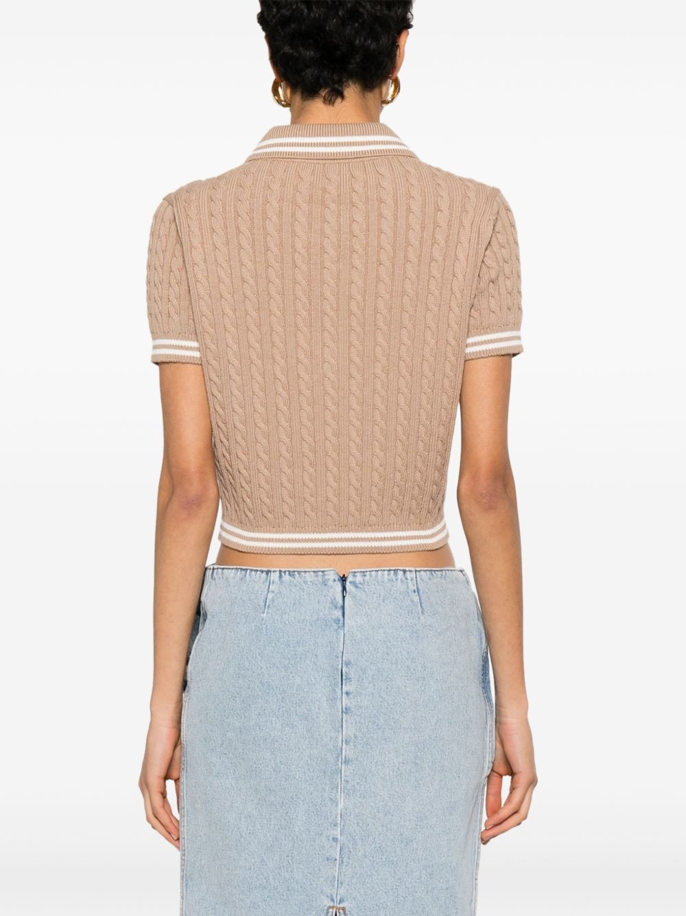 cable-knit polo shirt - 4