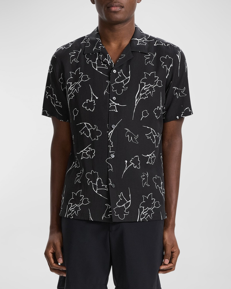 Theory Men's Irving Floral Sketch Camp Shirt outlook