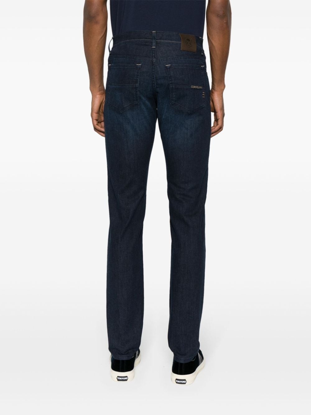 logo-embroidered straight jeans - 4