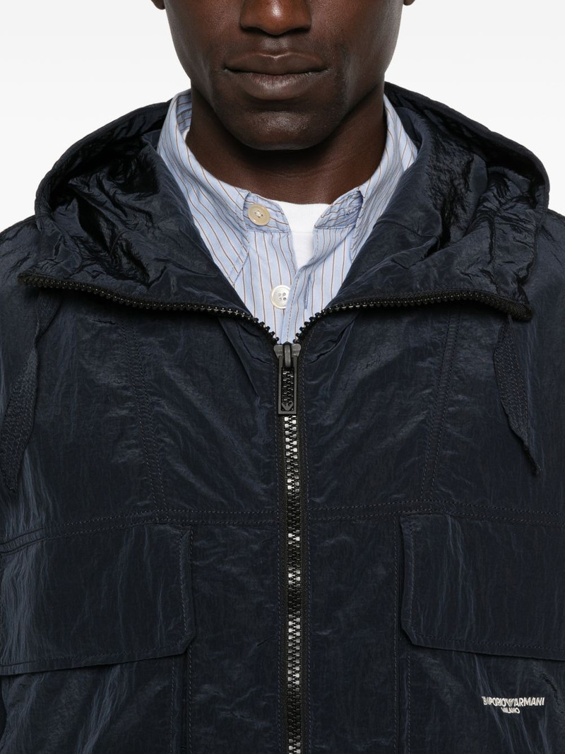 hooded crinkled-texture jacket 5