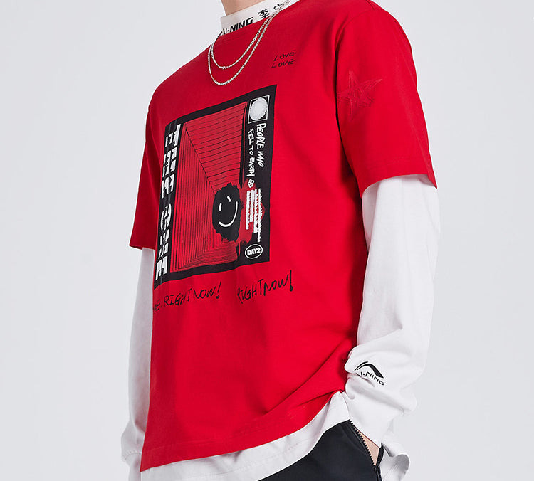 Li-Ning CF Earth Short Sleeve Couple Style Chicago Bulls 'Red' AHSQ374-4 - 2