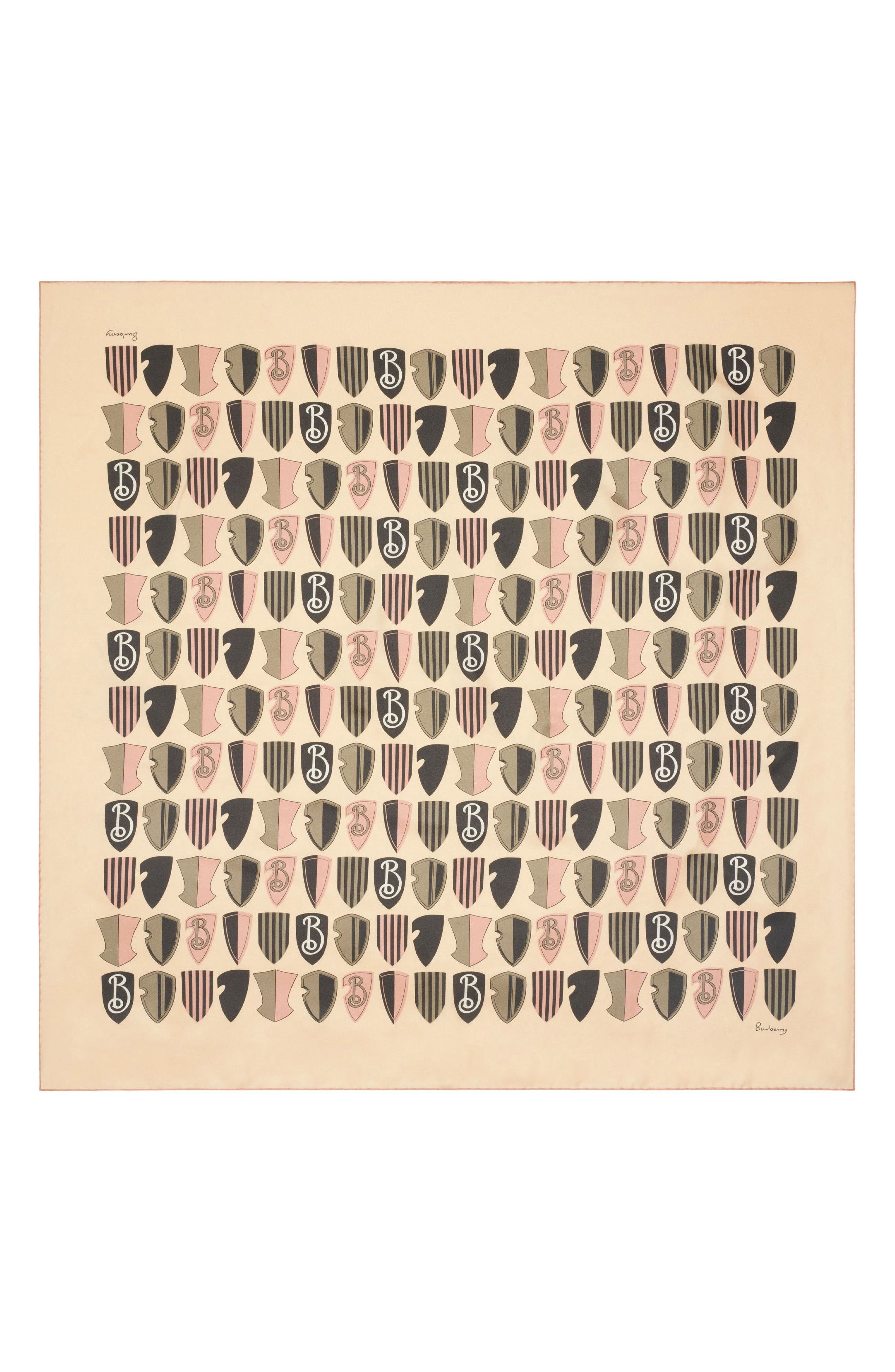 burberry Shield Repeat Silk Square Scarf in Hazelwood at Nordstrom - 1