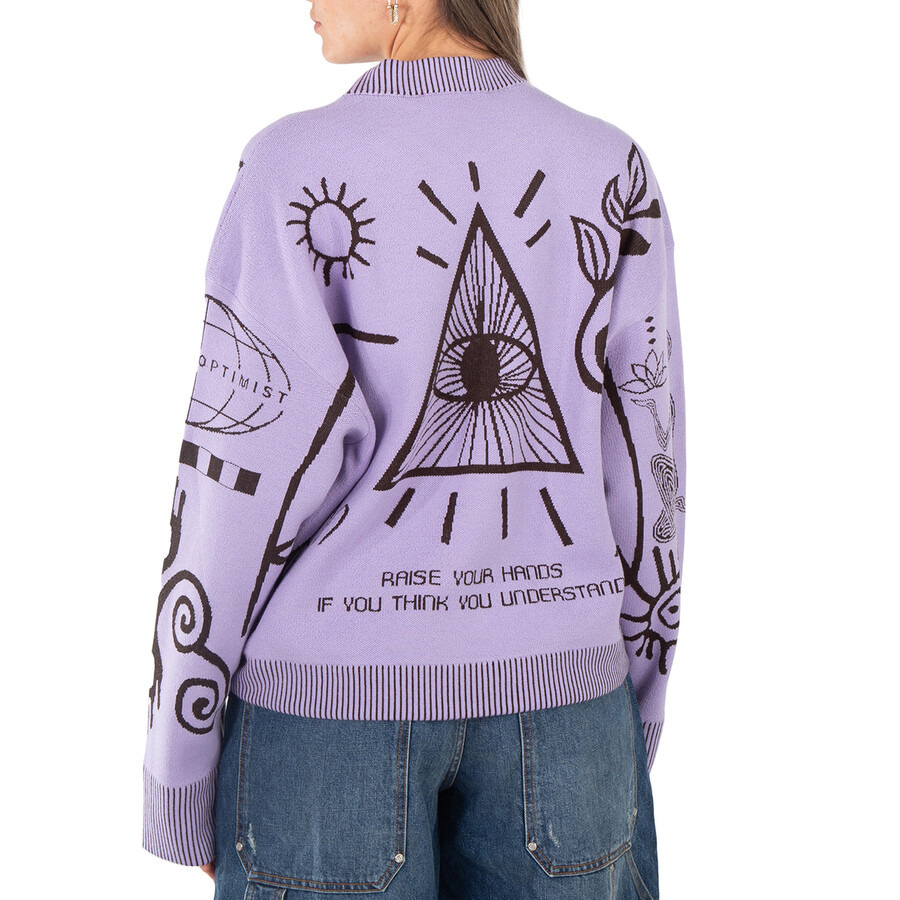 Stella McCartney Purple Graphic Flock Artwork Jumper - 3
