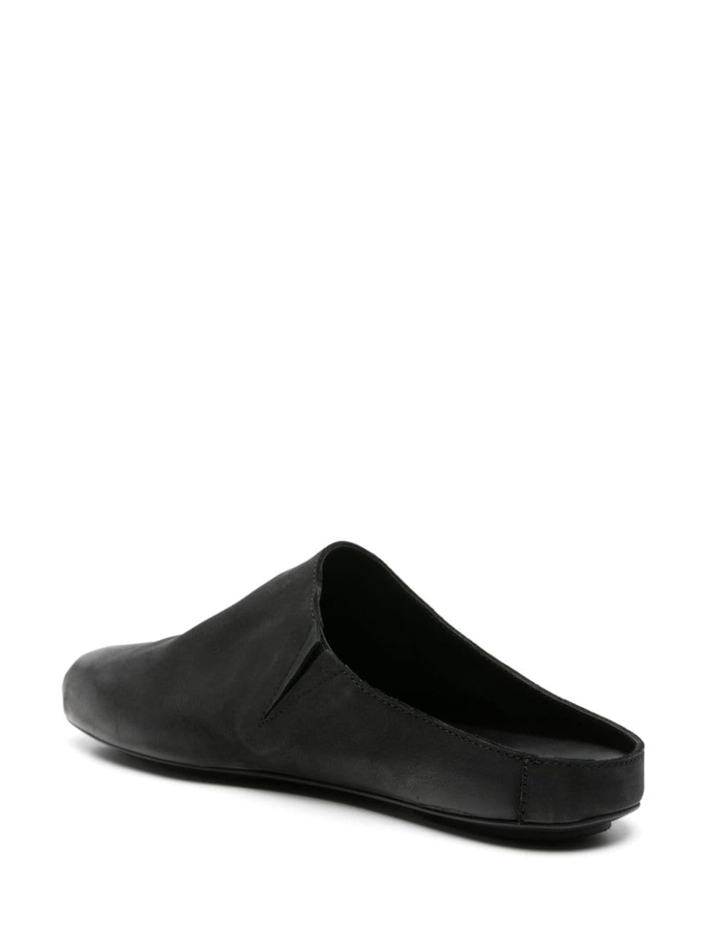 square-toe leather slippers - 3