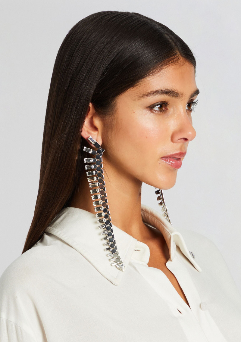 RETROFÊTE SNAKE SKIN CRYSTAL EARRINGS outlook