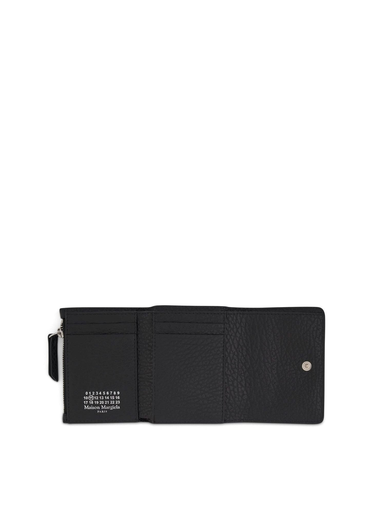 Four Stitches Tri Fold Wallet in Black - 4