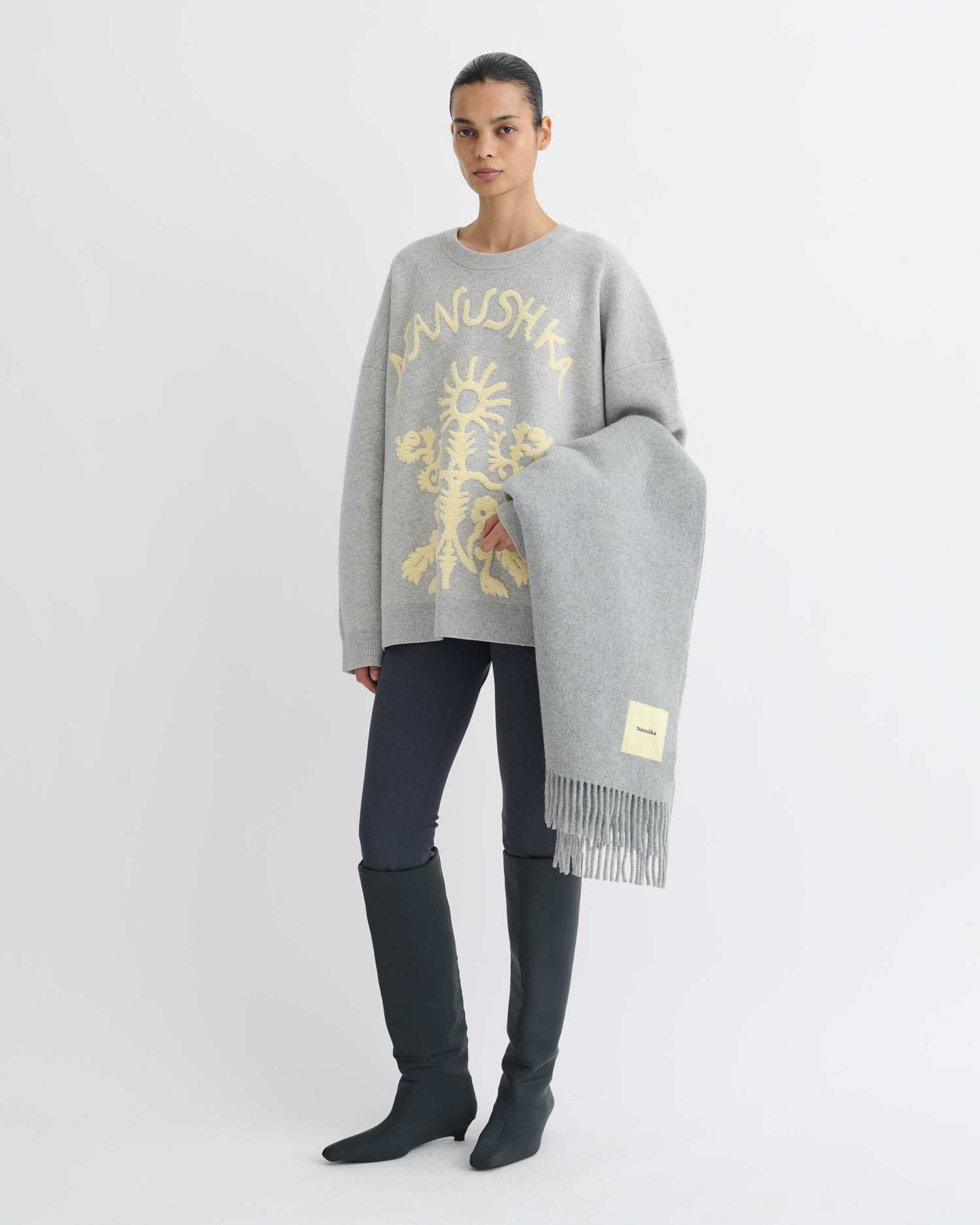 Merino and Terry Jacquard Sweater - 2
