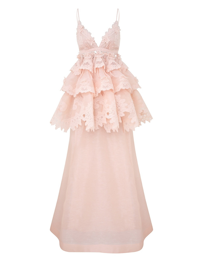 CRUSH TIERED LACE MAXI DRESS - 1